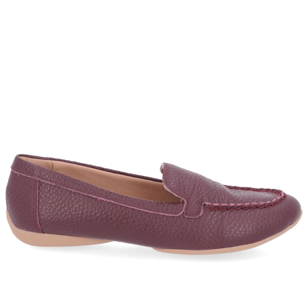 Mocassin basique en cuir violet