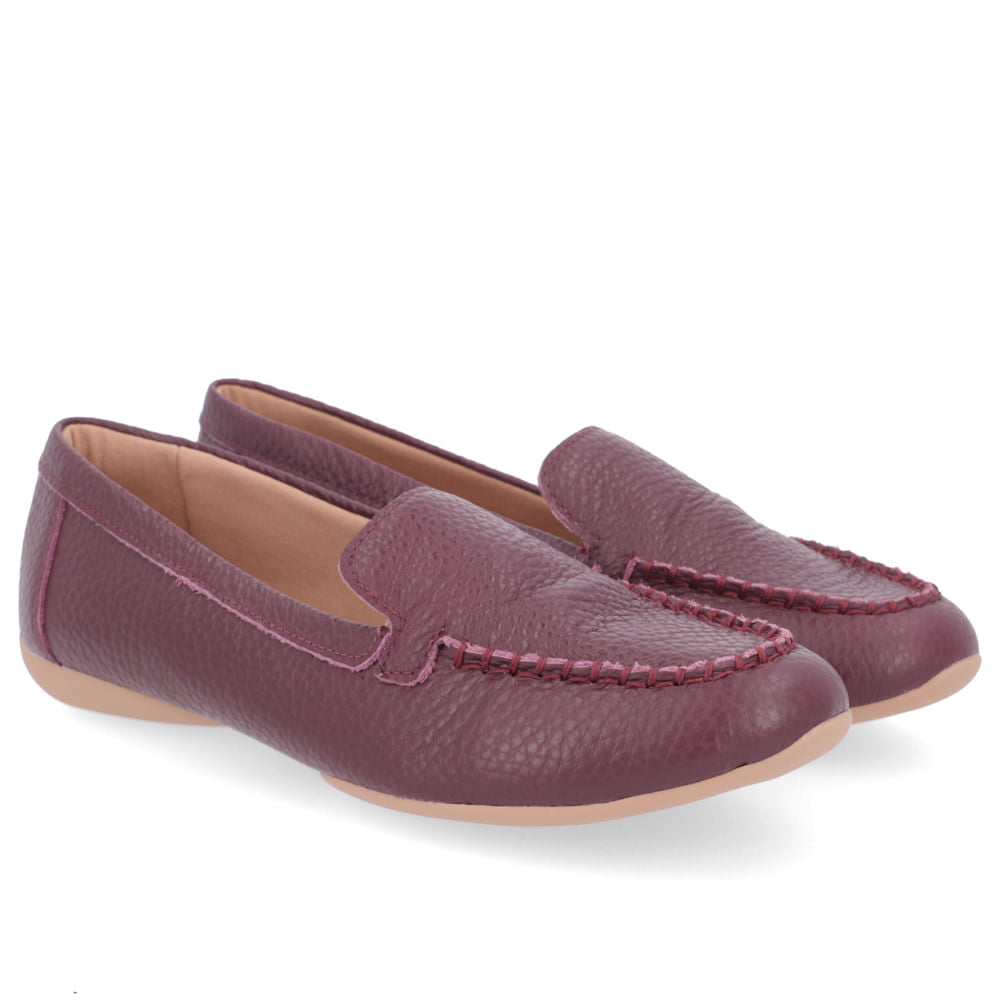 Mocassin basique en cuir violet