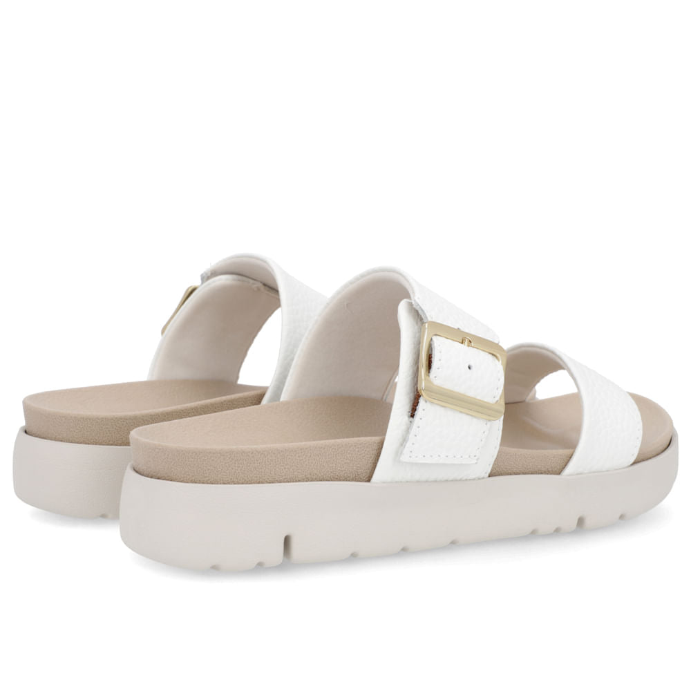 Birkenstock Slide Boucle en cuir blanc