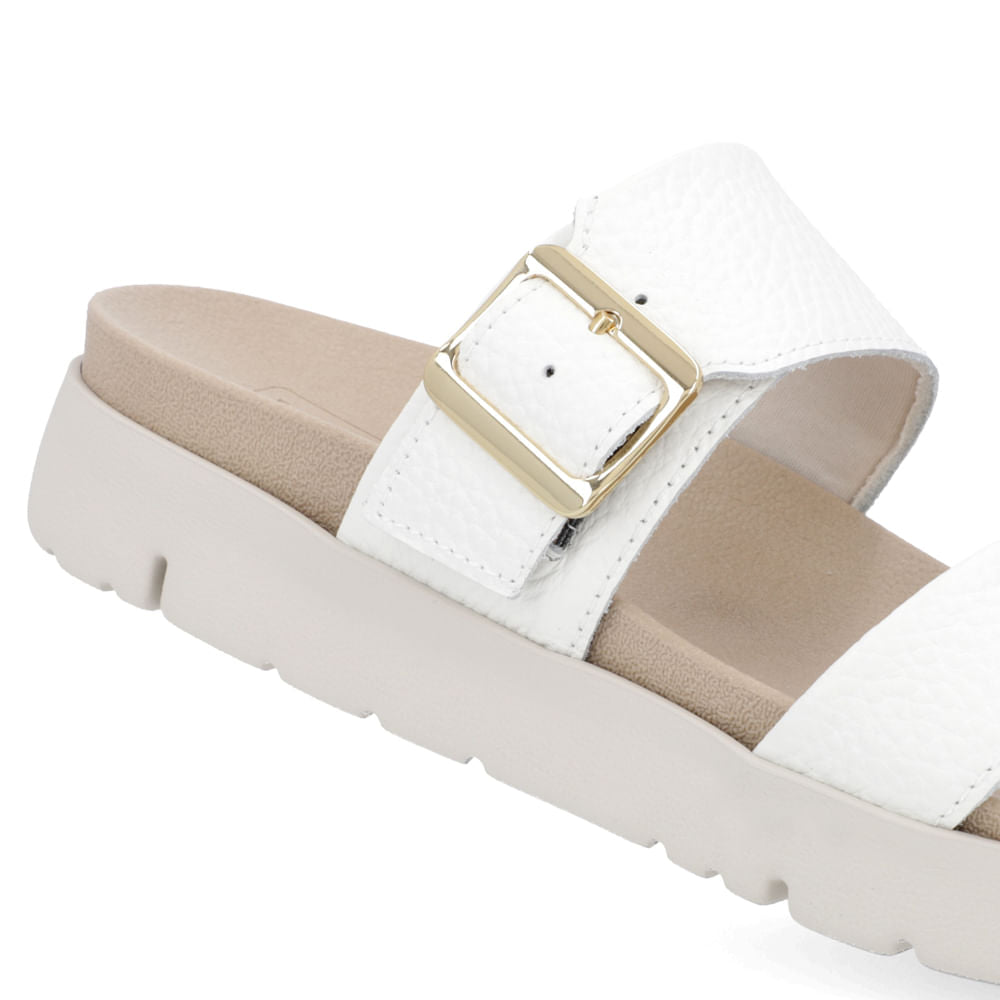 Birkenstock Slide Boucle en cuir blanc