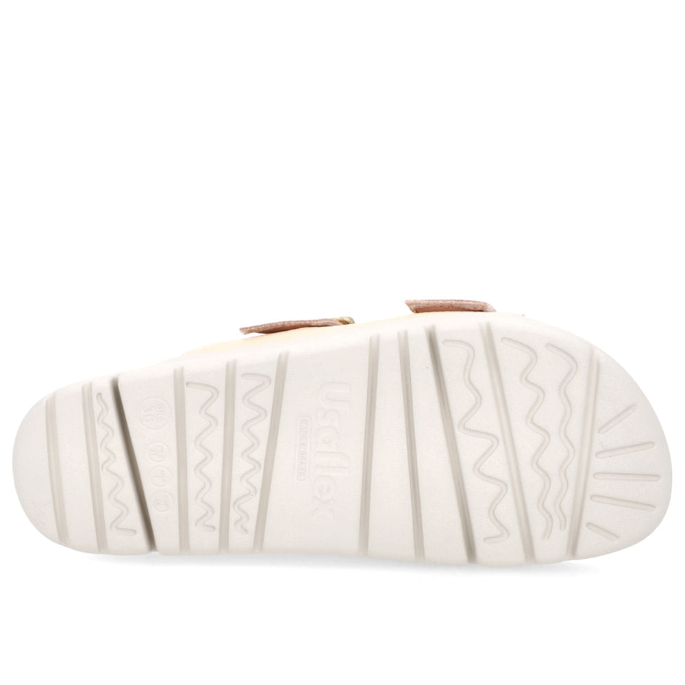 Slide Birken Laranja Claro Couro Fivela