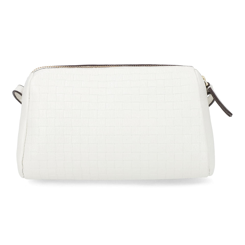 Bolsa Tiracolo Couro Branca Textura