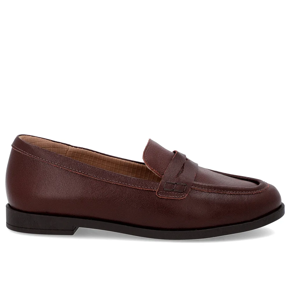 Mocassin en cuir marron avec sangle