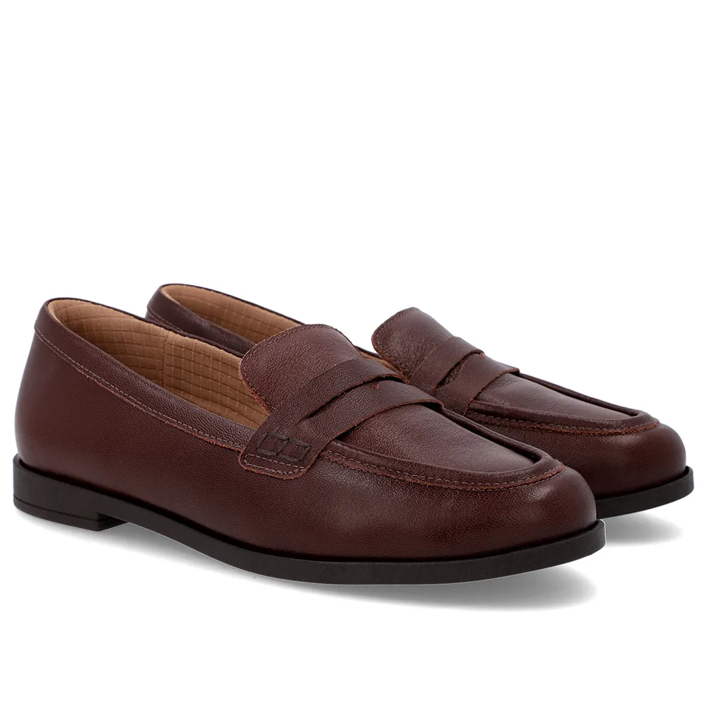 Mocassin en cuir marron avec sangle