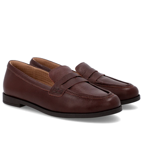 Mocassin en cuir marron avec sangle