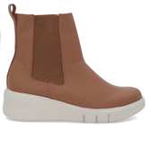 Bottines en cuir marron avec élastique latéral