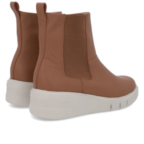 Bottines en cuir marron avec élastique latéral