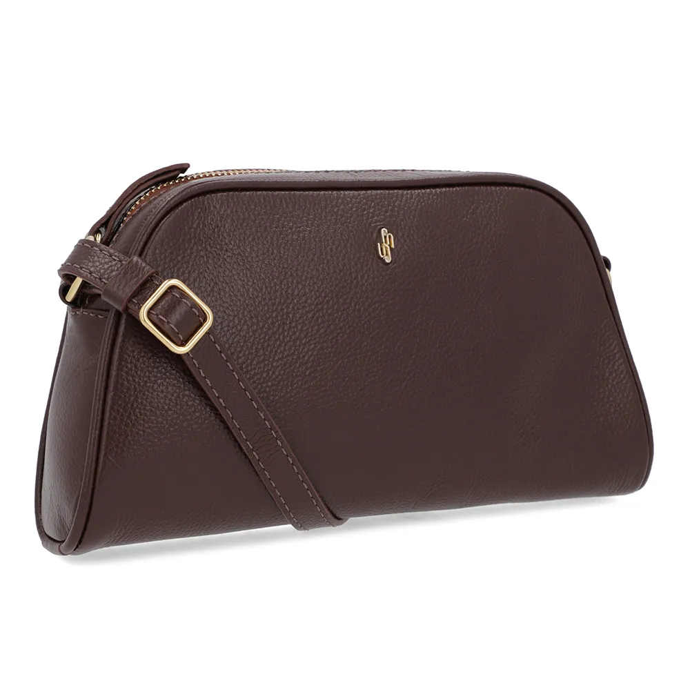 Sac à bandoulière en cuir marron Pinhão