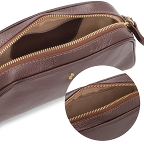 Sac à bandoulière en cuir marron Pinhão