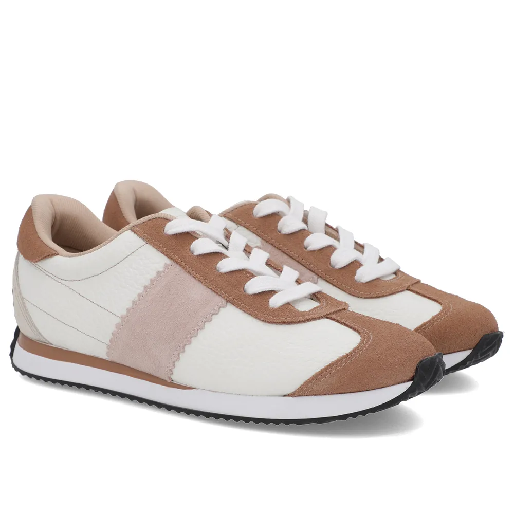 Baskets en cuir blanc avec détails latéraux
