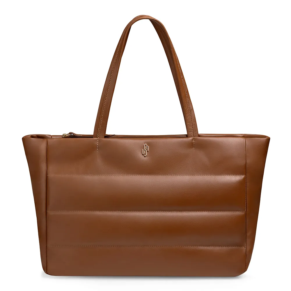 Sac cabas confortable en cuir marron