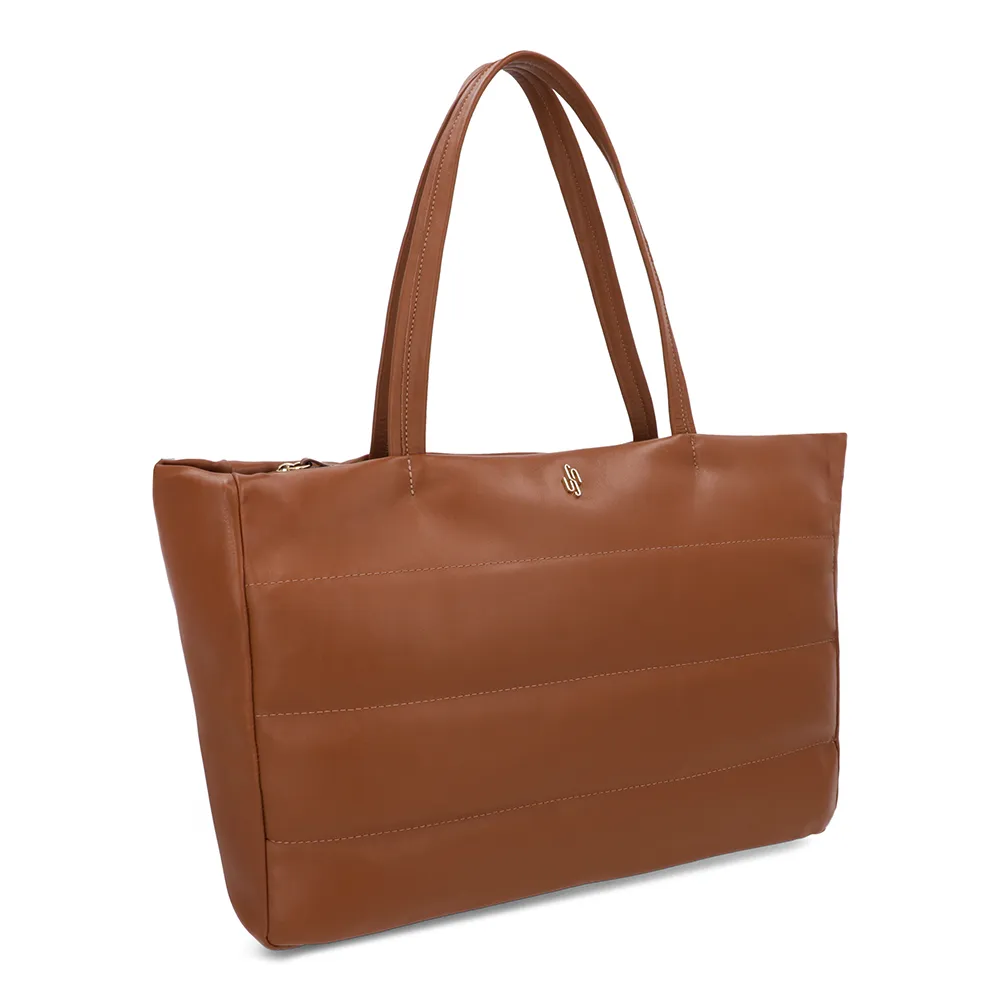 Sac cabas confortable en cuir marron