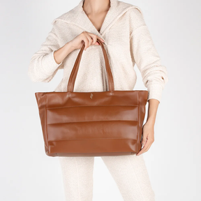 Sac cabas confortable en cuir marron