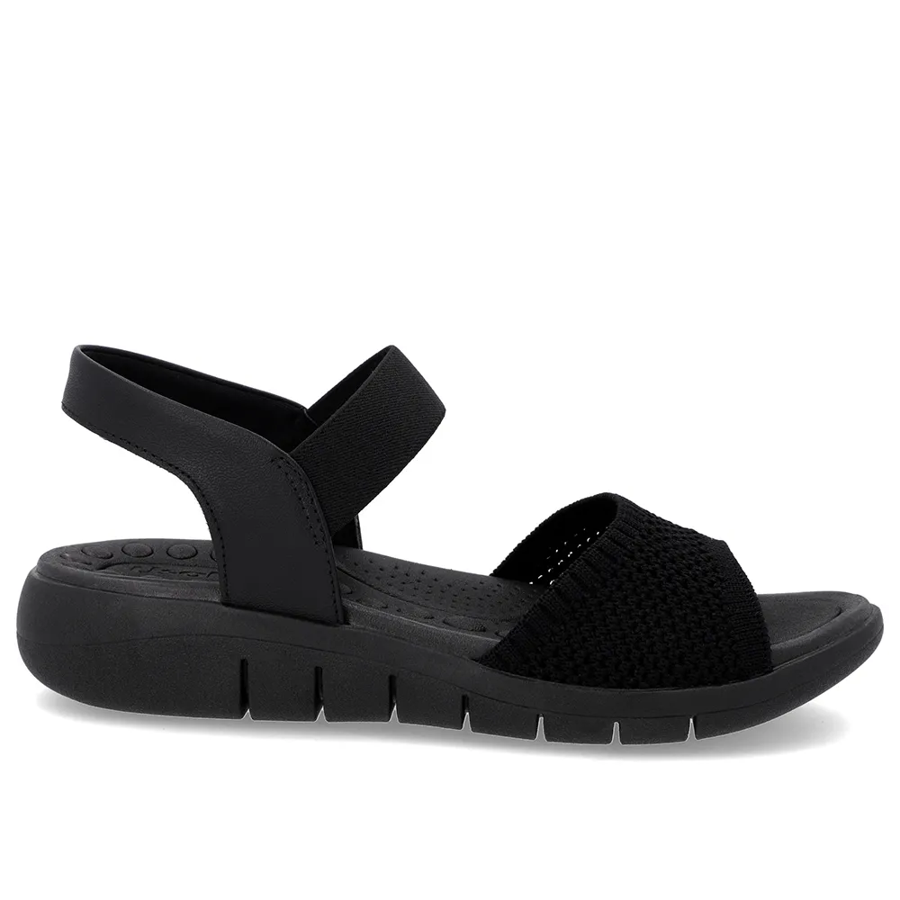 Sandale en tricot noir avec bride élastique