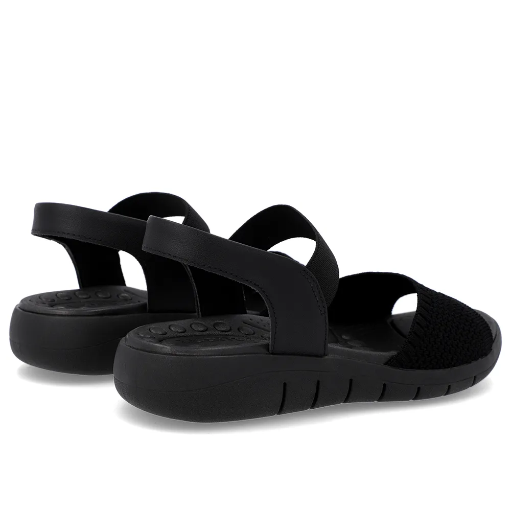 Sandale en tricot noir avec bride élastique