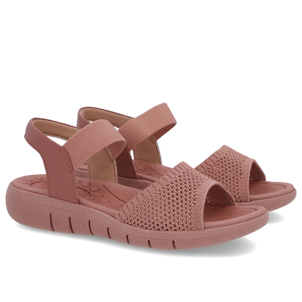 Sandale en tricot rose avec bride élastique