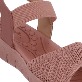 Sandale en tricot rose avec bride élastique