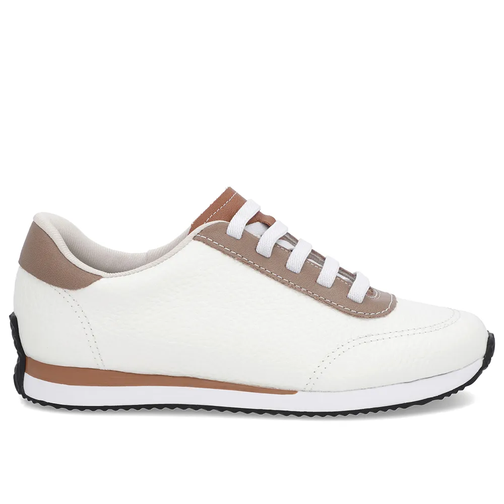 Baskets en cuir blanc à lacets élastiques