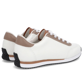 Baskets en cuir blanc à lacets élastiques