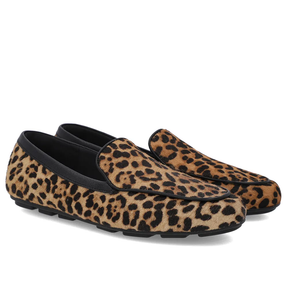 Loafer Pelo Animal Print Bico Redondo