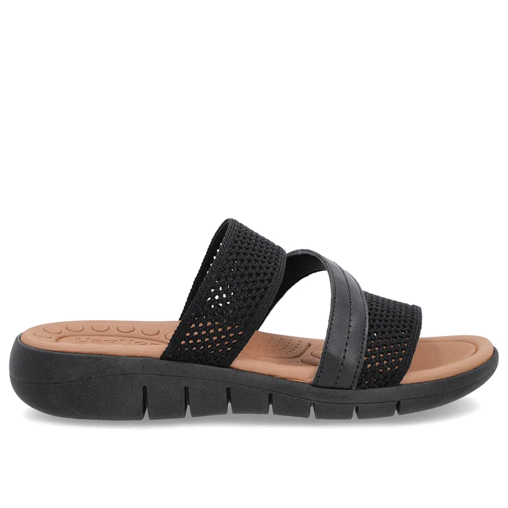 Sabot plat en tricot noir