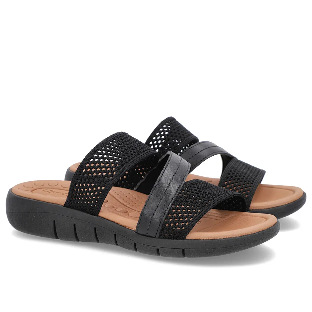 Sabot plat en tricot noir