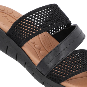 Sabot plat en tricot noir