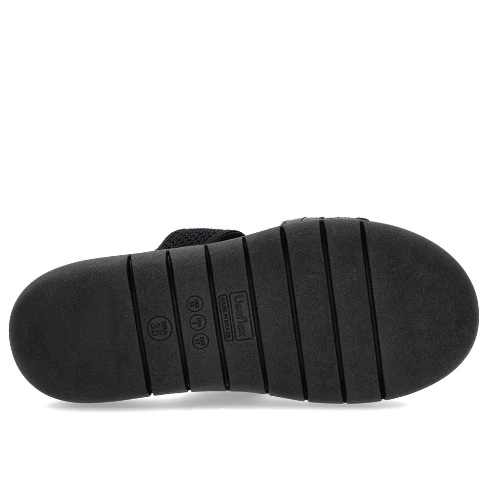 Sabot plat en tricot noir