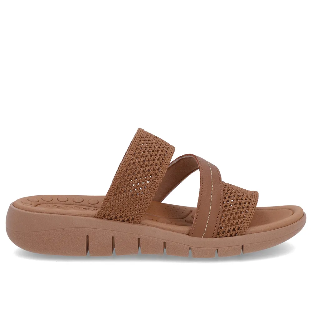 Sabot plat en tricot marron