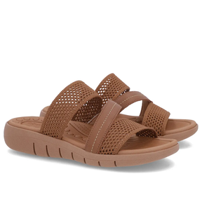 Sabot plat en tricot marron