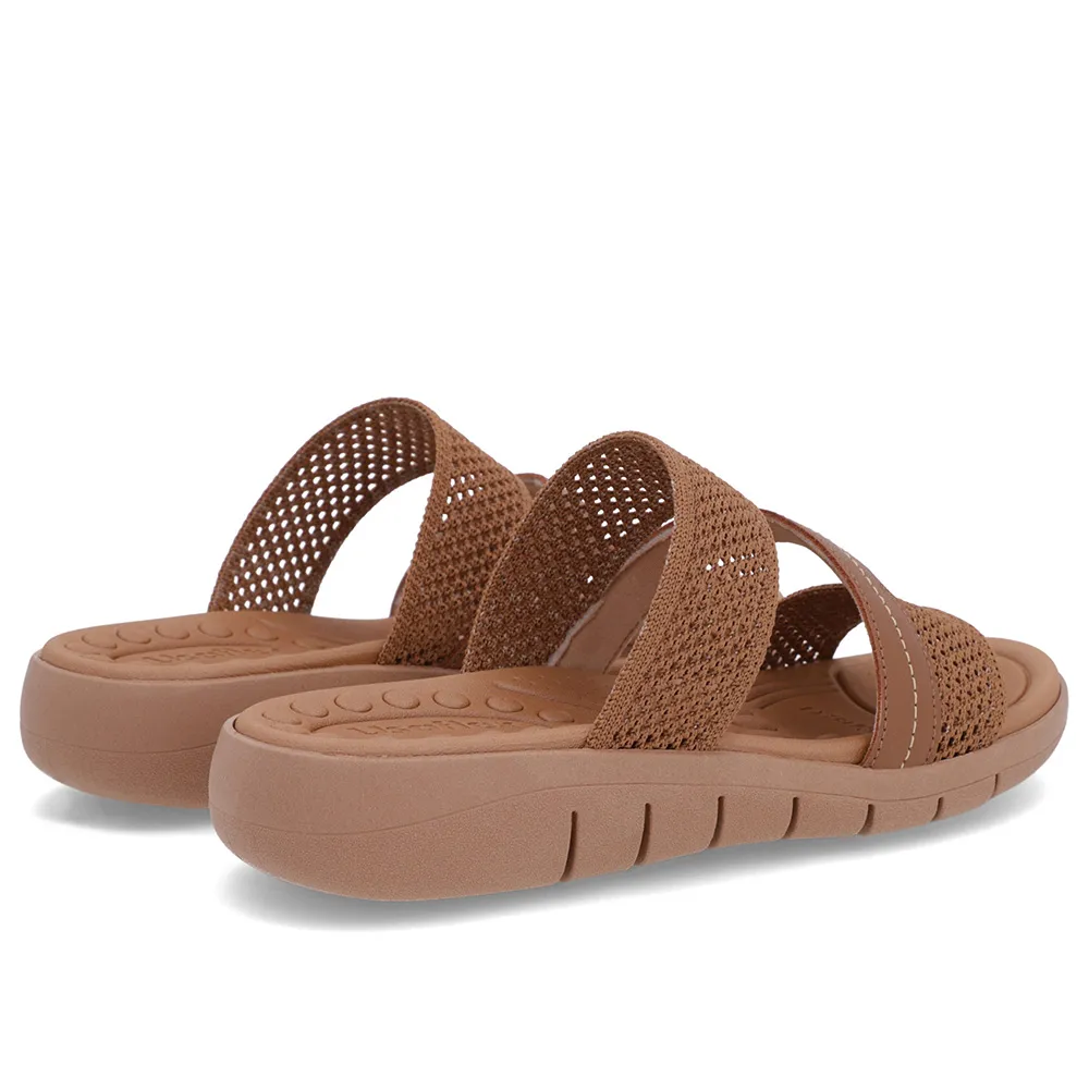 Sabot plat en tricot marron