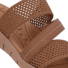 Sabot plat en tricot marron