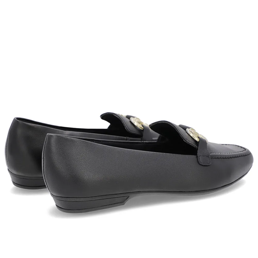 Mocassins à bride en cuir noir
