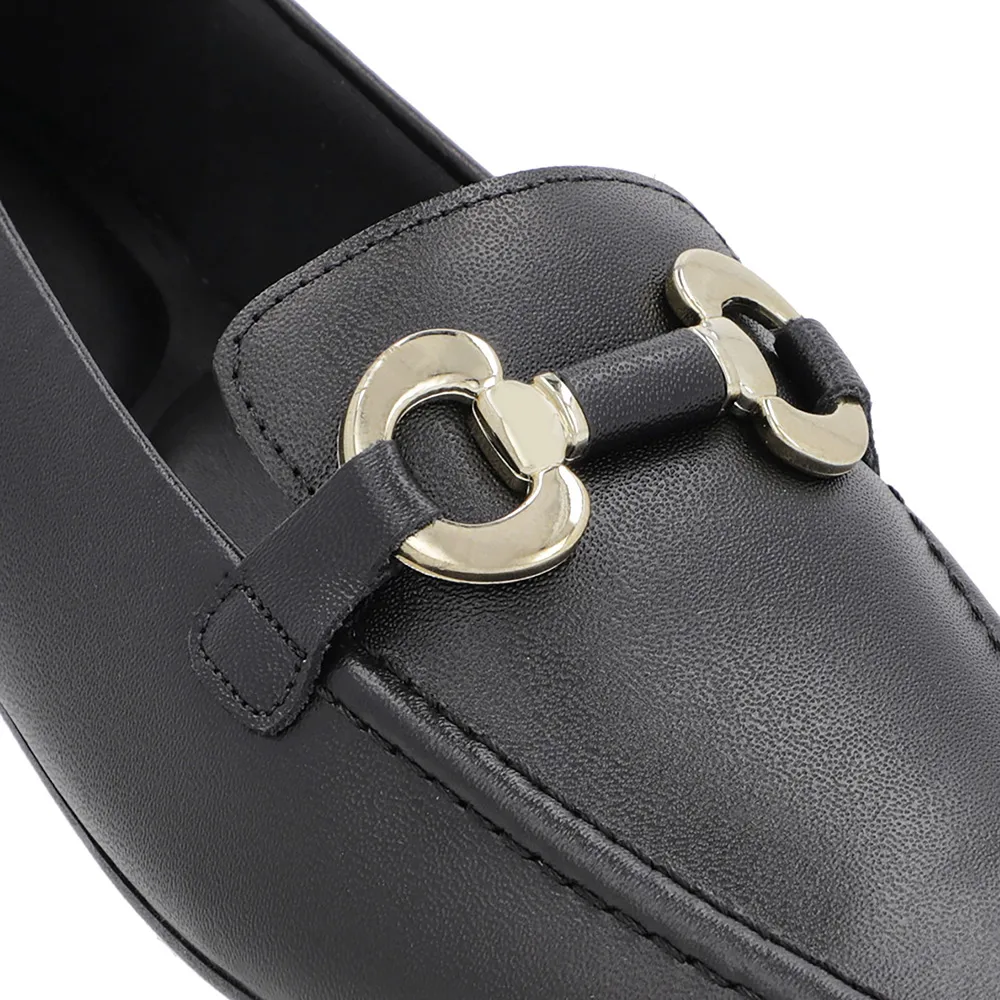 Mocassins à bride en cuir noir