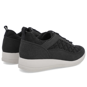 Baskets en tissu noir avec lacets matelassés