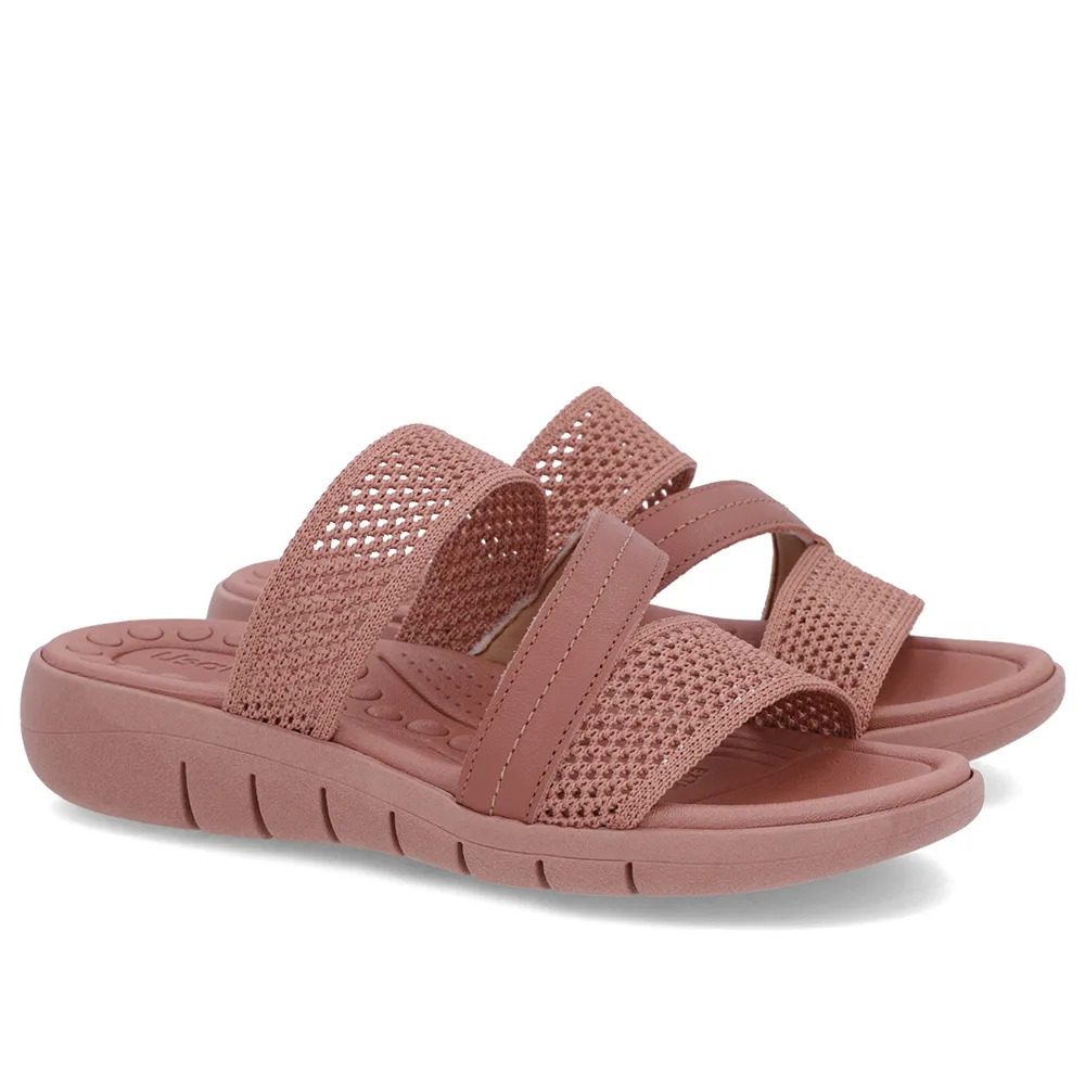 Sabot plat en tricot rose