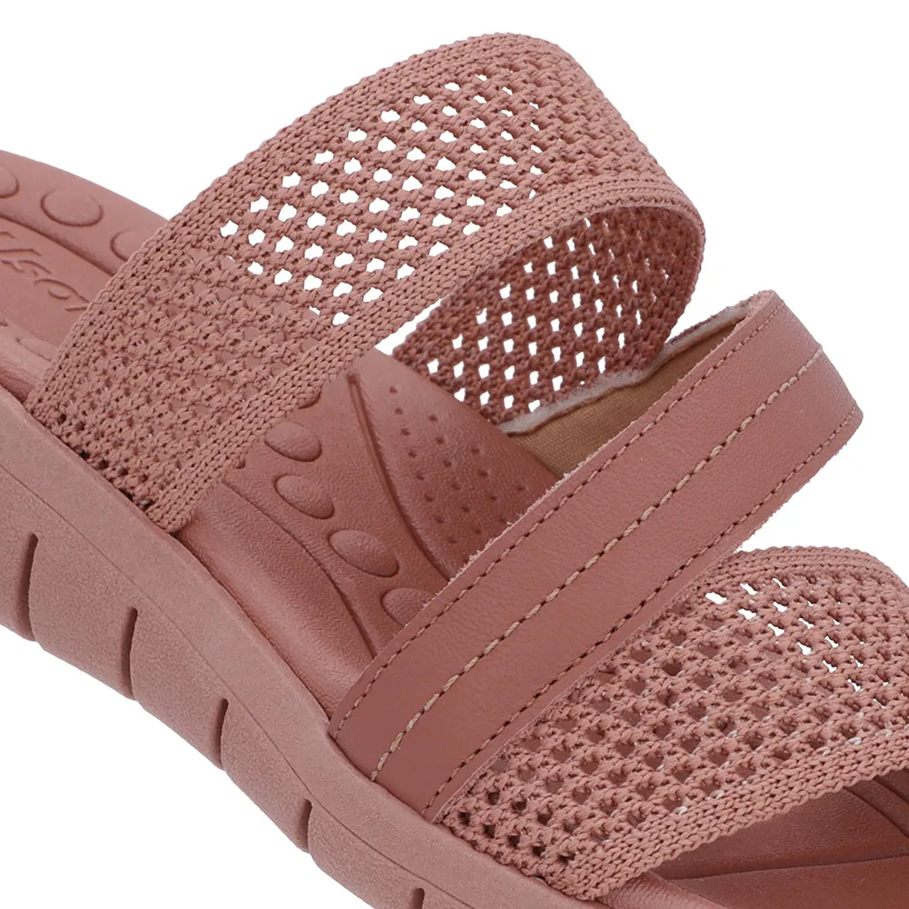 Sabot plat en tricot rose