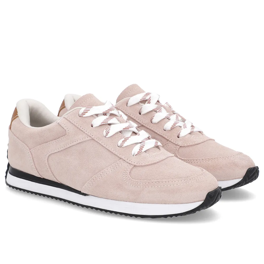 Baskets à lacets en daim rose