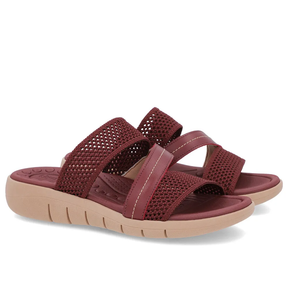 Sabot plat en tricot rouge