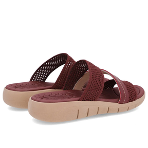 Sabot plat en tricot rouge