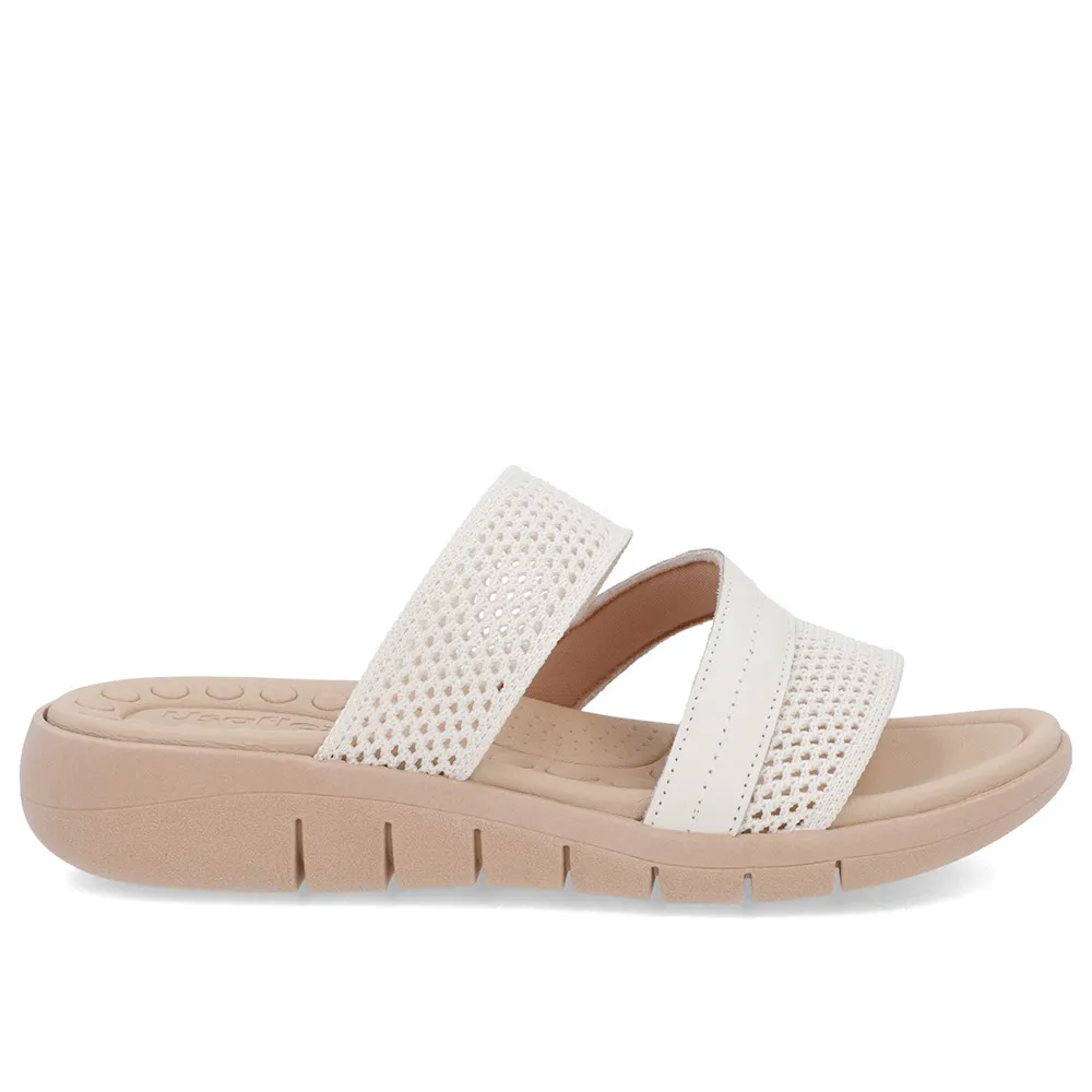 Sabot plat en tricot blanc ivoire