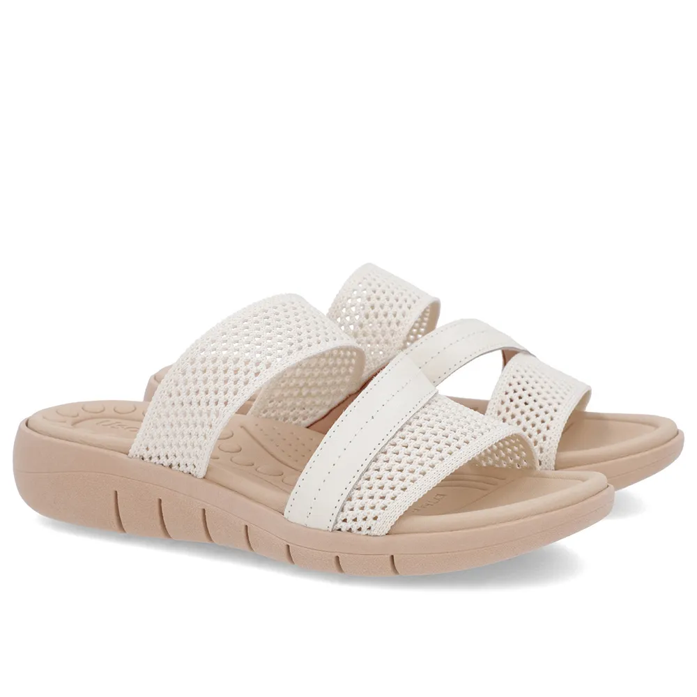 Sabot plat en tricot blanc ivoire