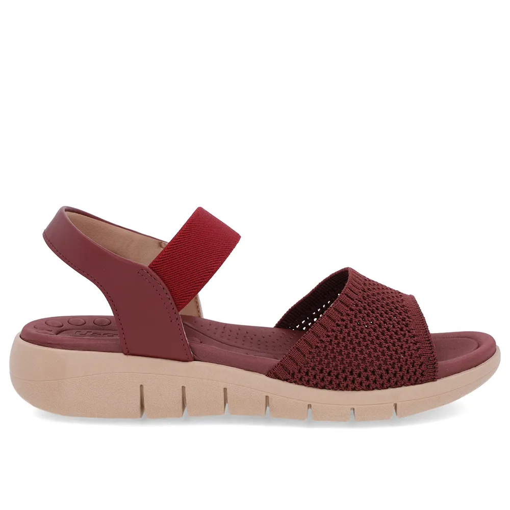 Sandale en tricot rouge avec bride élastique