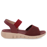 Sandale en tricot rouge avec bride élastique