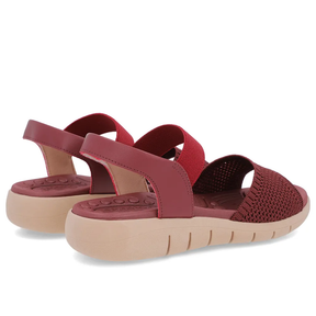 Sandale en tricot rouge avec bride élastique