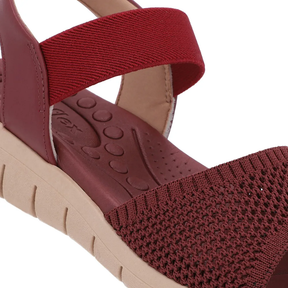 Sandale en tricot rouge avec bride élastique