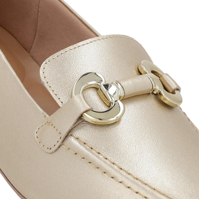 Bride en cuir mocassin doré