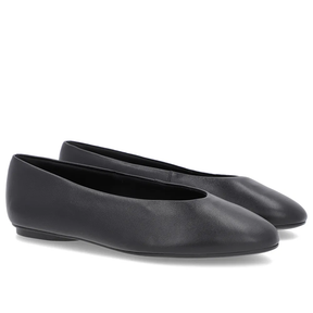 Baskets en cuir noir avec bout noir