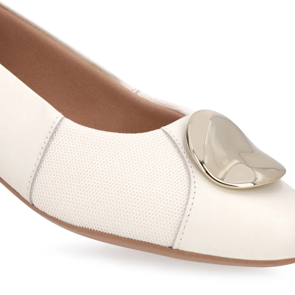 Baskets latérales en cuir et tissu blanc ivoire