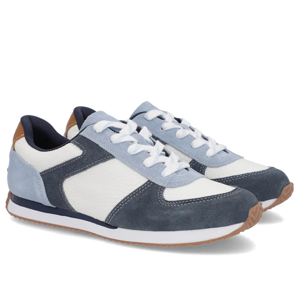 Baskets à lacets en daim bleu